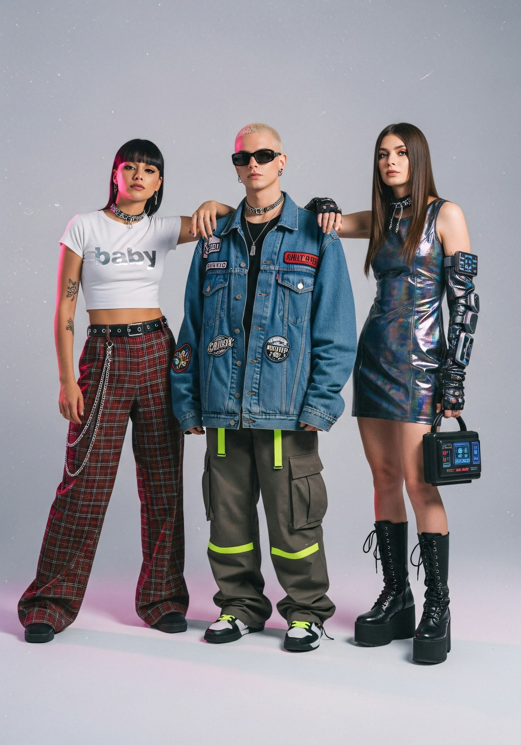 Trio of models styled in coordinated looks