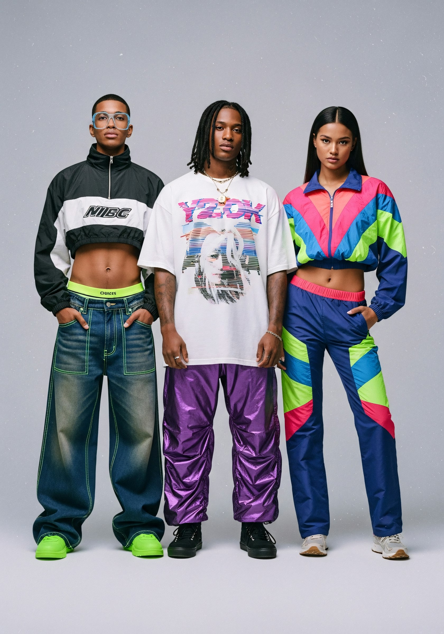 Retro Trio Jacket — Retro-cut varsity jacket with a Y2K colour-block panel.