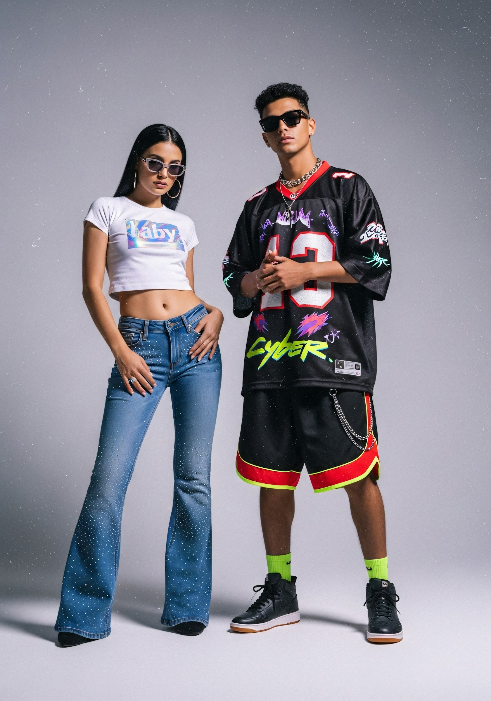 Stylish duo in studio