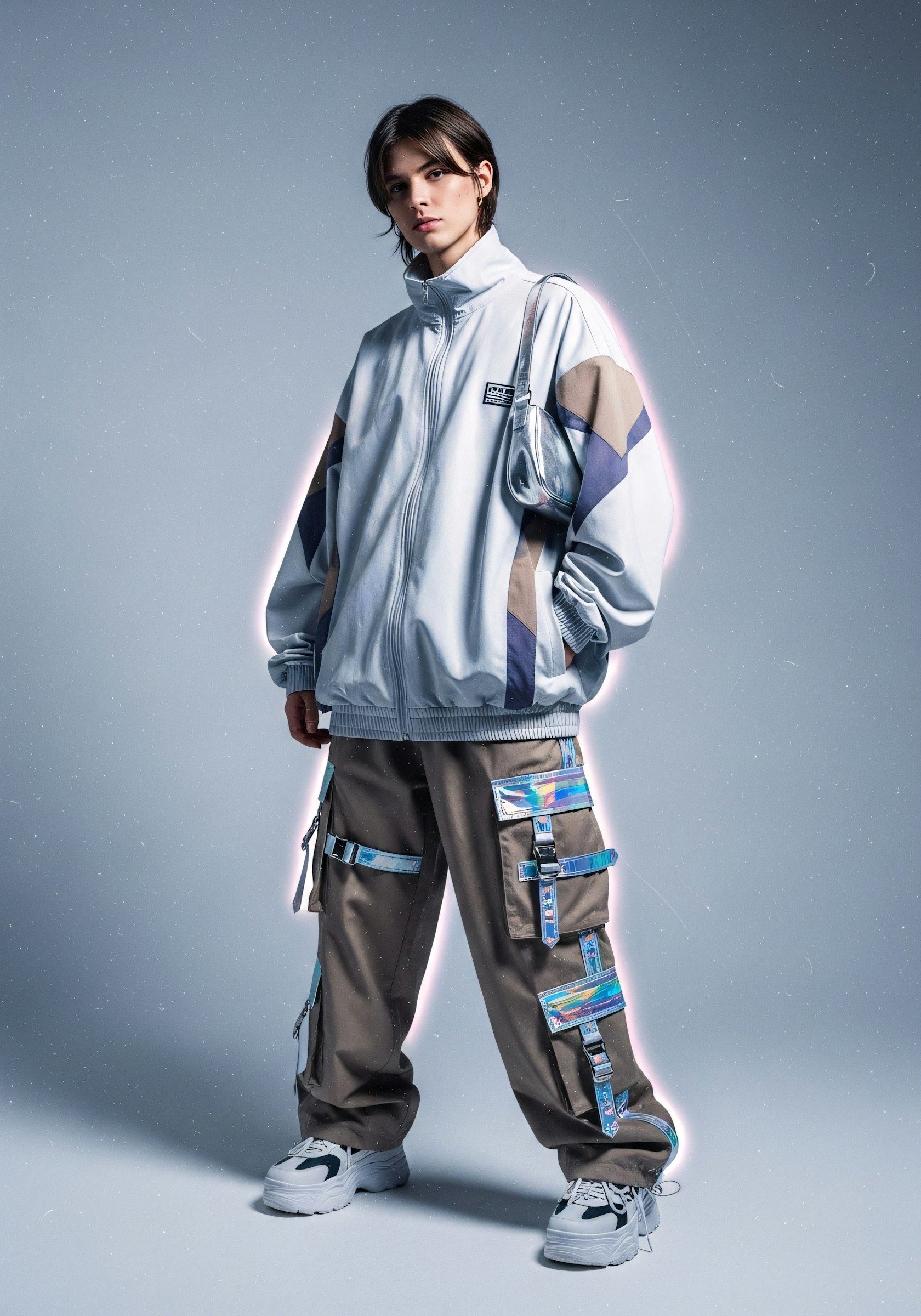Urban Formation Look — Layered streetwear set styled for the closing spread.