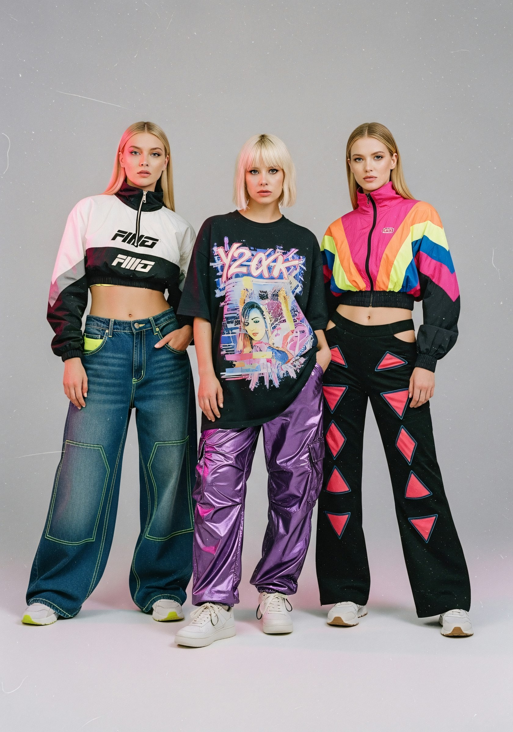 Vibrant fashion showcase pose
